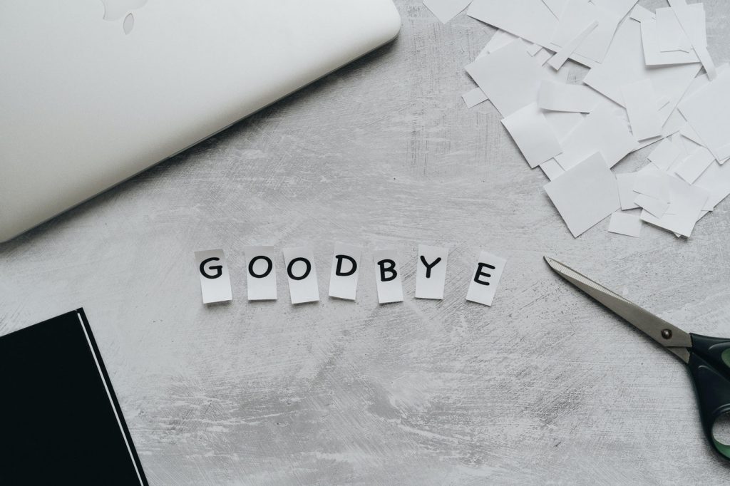Ciao. Adieu. Good-bye.